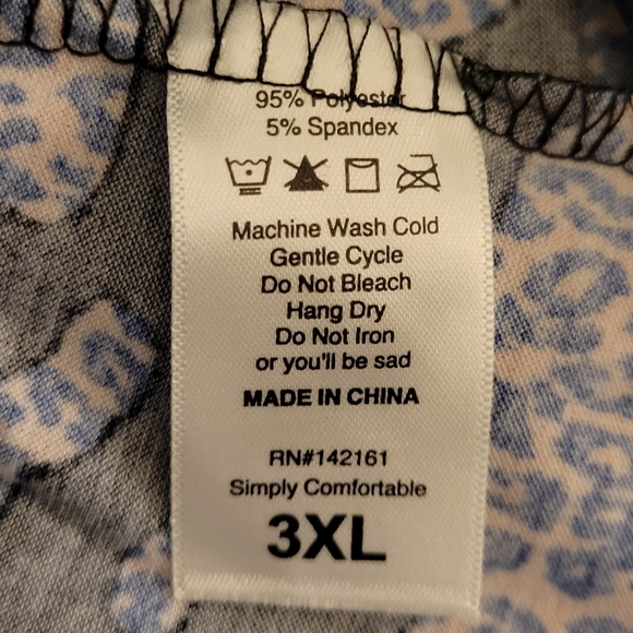 LuLaRoe 3XL Retired Classic T Pink/Blue/Black Leopard Print - Picture 5 of 6